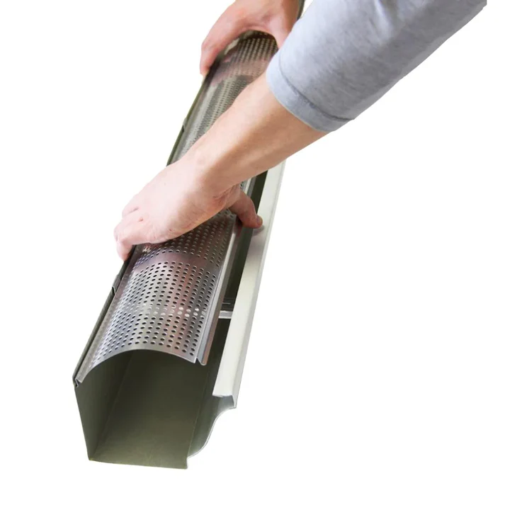 hose inside aluminum gutter guard