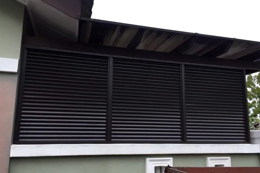 fixed aluminium louvres